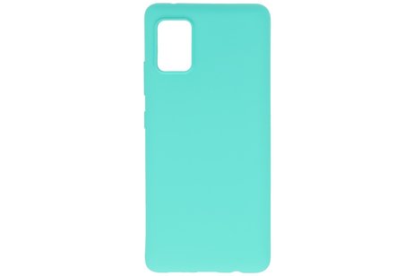 BAOHU Hoesje Geschikt voor de Samsung Galaxy A41 - Backcover Color Telefoonhoesje - Turquoise