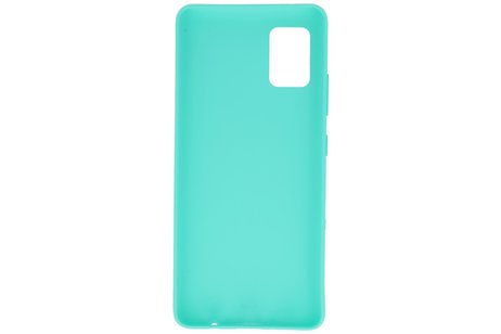 BAOHU Hoesje Geschikt voor de Samsung Galaxy A41 - Backcover Color Telefoonhoesje - Turquoise