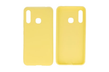 BAOHU Hoesje Geschikt voor de Samsung Galaxy A70e - Backcover Color Telefoonhoesje - Geel