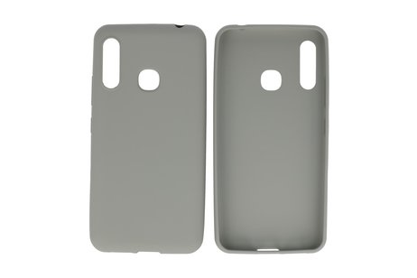 BAOHU Hoesje Geschikt voor de Samsung Galaxy A70e - Backcover Color Telefoonhoesje - Grijs