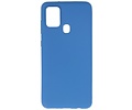 BAOHU Hoesje Geschikt voor de Samsung Galaxy A21s - Backcover Color Telefoonhoesje - Navy