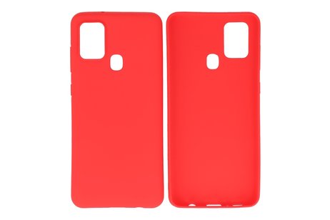 BAOHU Hoesje Geschikt voor de Samsung Galaxy A21s - Backcover Color Telefoonhoesje - Rood