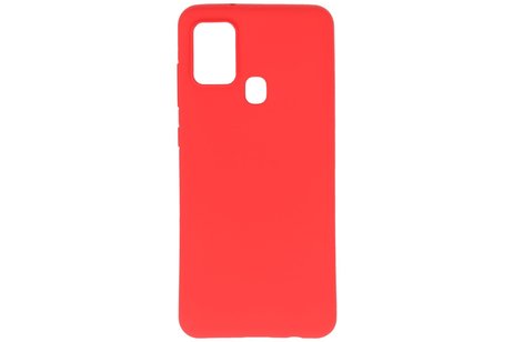 BAOHU Hoesje Geschikt voor de Samsung Galaxy A21s - Backcover Color Telefoonhoesje - Rood