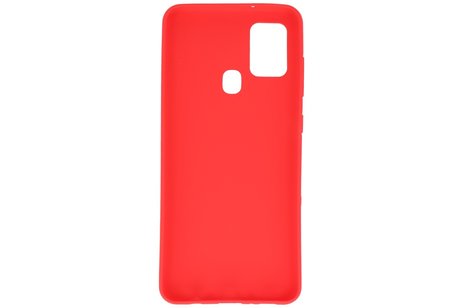 BAOHU Hoesje Geschikt voor de Samsung Galaxy A21s - Backcover Color Telefoonhoesje - Rood