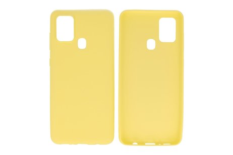 BAOHU Hoesje Geschikt voor de Samsung Galaxy A21s - Backcover Color Telefoonhoesje - Geel