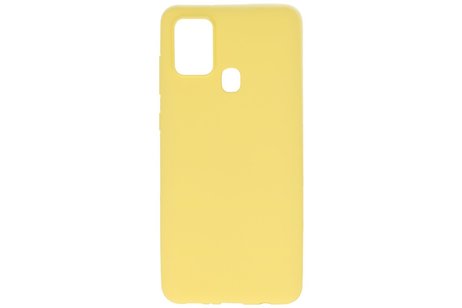 BAOHU Hoesje Geschikt voor de Samsung Galaxy A21s - Backcover Color Telefoonhoesje - Geel