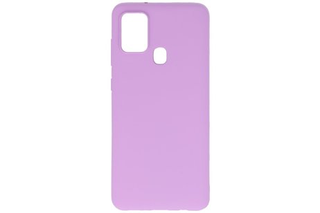 BAOHU Hoesje Geschikt voor de Samsung Galaxy A21s - Backcover Color Telefoonhoesje - Paars