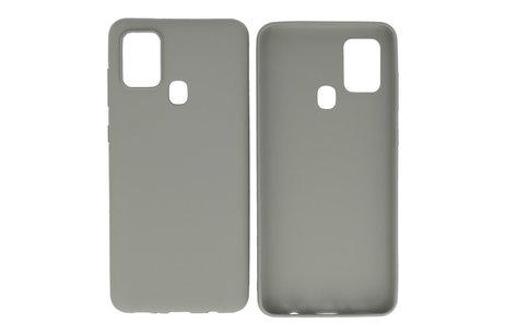 BackCover Hoesje Color Telefoonhoesje voor Samsung Galaxy A21s Grijs