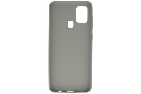 BAOHU Hoesje Geschikt voor de Samsung Galaxy A21s - Backcover Color Telefoonhoesje - Grijs