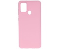 BAOHU Hoesje Geschikt voor de Samsung Galaxy A21s - Backcover Color Telefoonhoesje - Roze