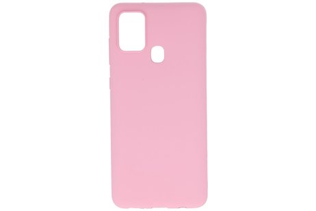 BAOHU Hoesje Geschikt voor de Samsung Galaxy A21s - Backcover Color Telefoonhoesje - Roze