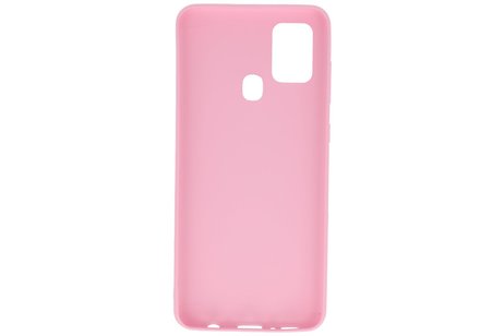 BAOHU Hoesje Geschikt voor de Samsung Galaxy A21s - Backcover Color Telefoonhoesje - Roze