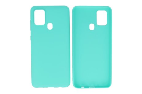 BAOHU Hoesje Geschikt voor de Samsung Galaxy A21s - Backcover Color Telefoonhoesje - Turquoise