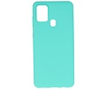 BAOHU Hoesje Geschikt voor de Samsung Galaxy A21s - Backcover Color Telefoonhoesje - Turquoise