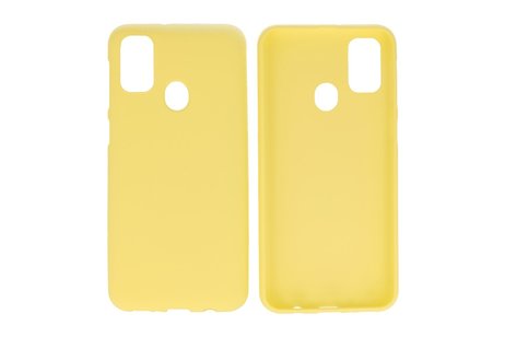 BAOHU Hoesje Geschikt voor de Samsung Galaxy M31 - Backcover Color Telefoonhoesje - Geel