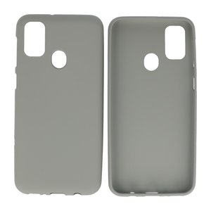 BAOHU Hoesje Geschikt voor de Samsung Galaxy M31 - Backcover Color Telefoonhoesje - Grijs