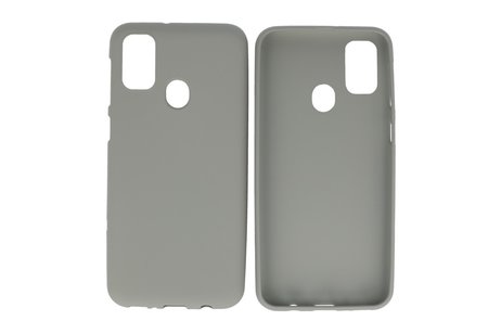 BAOHU Hoesje Geschikt voor de Samsung Galaxy M31 - Backcover Color Telefoonhoesje - Grijs