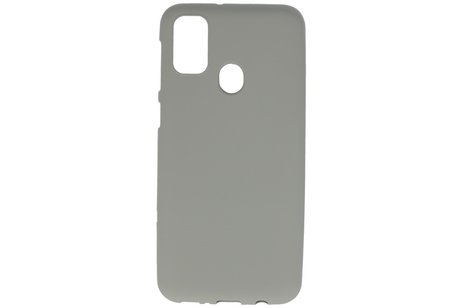 BAOHU Hoesje Geschikt voor de Samsung Galaxy M31 - Backcover Color Telefoonhoesje - Grijs
