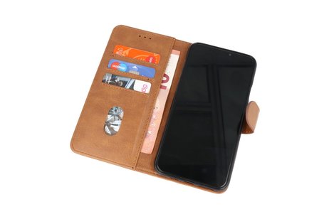 Samsung Galaxy A20s Hoesje Kaarthouder Book Case Telefoonhoesje Bruin