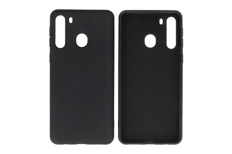 Hoesje Geschikt voor de Samsung Galaxy A21 - Fashion Color Backcover Telefoonhoesje - Zwart