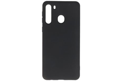 Hoesje Geschikt voor de Samsung Galaxy A21 - Fashion Color Backcover Telefoonhoesje - Zwart