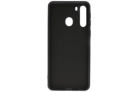 Hoesje Geschikt voor de Samsung Galaxy A21 - Fashion Color Backcover Telefoonhoesje - Zwart