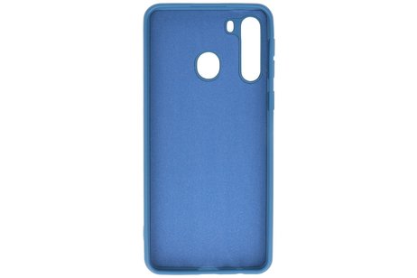 BAOHU Hoesje Geschikt voor de Samsung Galaxy A21 - Fashion Color Backcover Telefoonhoesje - Navy