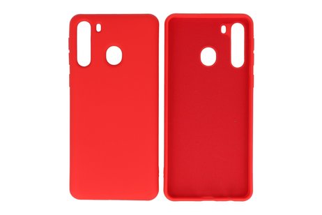 BAOHU Hoesje Geschikt voor de Samsung Galaxy A21 - Fashion Color Backcover Telefoonhoesje - Rood