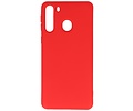 BAOHU Hoesje Geschikt voor de Samsung Galaxy A21 - Fashion Color Backcover Telefoonhoesje - Rood