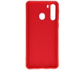 BAOHU Hoesje Geschikt voor de Samsung Galaxy A21 - Fashion Color Backcover Telefoonhoesje - Rood