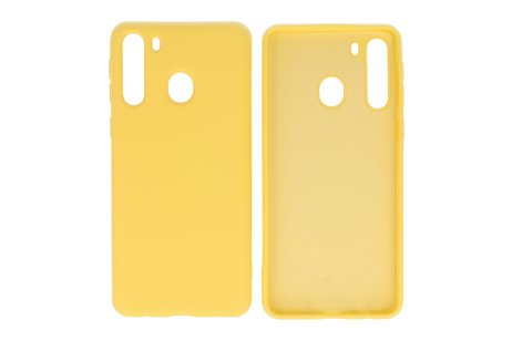 BAOHU Hoesje Geschikt voor de Samsung Galaxy A21 - Fashion Color Backcover Telefoonhoesje - Geel