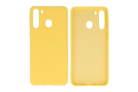 Hoesje Geschikt voor de Samsung Galaxy A21 - Fashion Color Backcover Telefoonhoesje - Geel