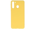 BAOHU Hoesje Geschikt voor de Samsung Galaxy A21 - Fashion Color Backcover Telefoonhoesje - Geel