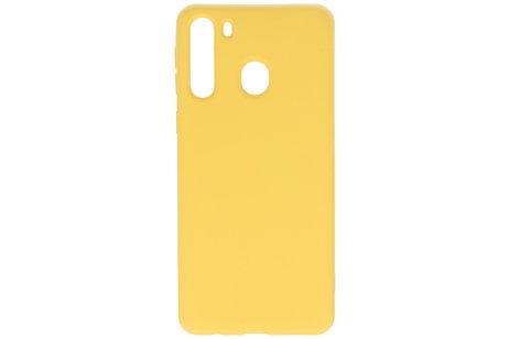 BAOHU Hoesje Geschikt voor de Samsung Galaxy A21 - Fashion Color Backcover Telefoonhoesje - Geel