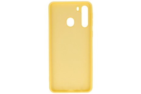 Hoesje Geschikt voor de Samsung Galaxy A21 - Fashion Color Backcover Telefoonhoesje - Geel