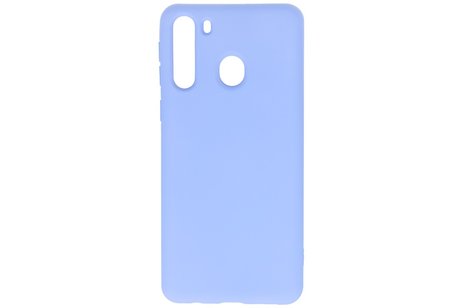 BAOHU Hoesje Geschikt voor de Samsung Galaxy A21 - Fashion Color Backcover Telefoonhoesje - Paars