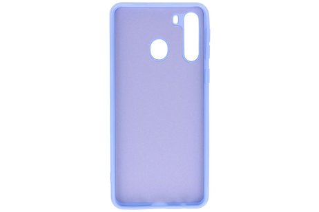 BAOHU Hoesje Geschikt voor de Samsung Galaxy A21 - Fashion Color Backcover Telefoonhoesje - Paars