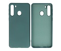 BAOHU Hoesje Geschikt voor de Samsung Galaxy A21 - Fashion Color Backcover Telefoonhoesje - Donker Groen
