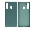 Hoesje Geschikt voor de Samsung Galaxy A21 - Fashion Color Backcover Telefoonhoesje - Donker Groen