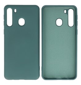 BAOHU Samsung Galaxy A21 Hoesje Fashion Backcover Telefoonhoesje Donker Groen