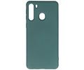 BAOHU Hoesje Geschikt voor de Samsung Galaxy A21 - Fashion Color Backcover Telefoonhoesje - Donker Groen