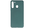 Hoesje Geschikt voor de Samsung Galaxy A21 - Fashion Color Backcover Telefoonhoesje - Donker Groen