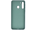 BAOHU Hoesje Geschikt voor de Samsung Galaxy A21 - Fashion Color Backcover Telefoonhoesje - Donker Groen
