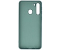 Hoesje Geschikt voor de Samsung Galaxy A21 - Fashion Color Backcover Telefoonhoesje - Donker Groen