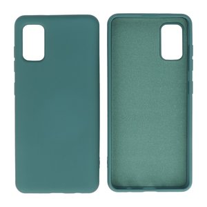 BAOHU Hoesje Geschikt voor de Samsung Galaxy A41 - Fashion Color Backcover Telefoonhoesje - Donker Groen