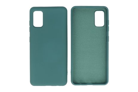 BAOHU Hoesje Geschikt voor de Samsung Galaxy A41 - Fashion Color Backcover Telefoonhoesje - Donker Groen