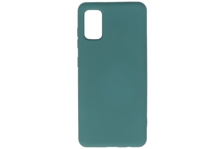 BAOHU Hoesje Geschikt voor de Samsung Galaxy A41 - Fashion Color Backcover Telefoonhoesje - Donker Groen