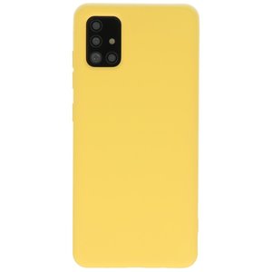 Hoesje Geschikt voor de Samsung Galaxy A51 - Fashion Color Backcover Telefoonhoesje - Geel