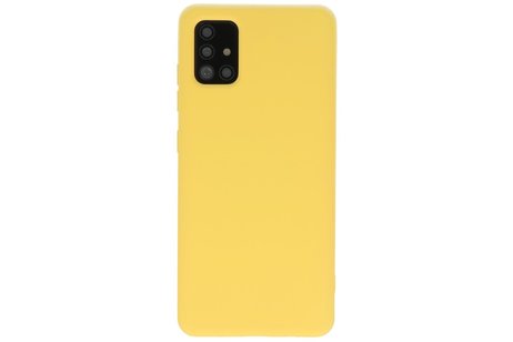 BAOHU Hoesje Geschikt voor de Samsung Galaxy A71 - Fashion Color Backcover Telefoonhoesje - Geel
