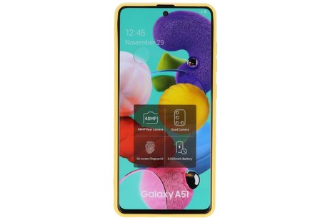 BAOHU Hoesje Geschikt voor de Samsung Galaxy A71 - Fashion Color Backcover Telefoonhoesje - Geel